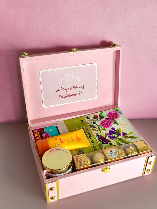 Pink glow skincare trunk box