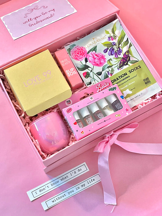 Pretty pink bridesmaids hamper