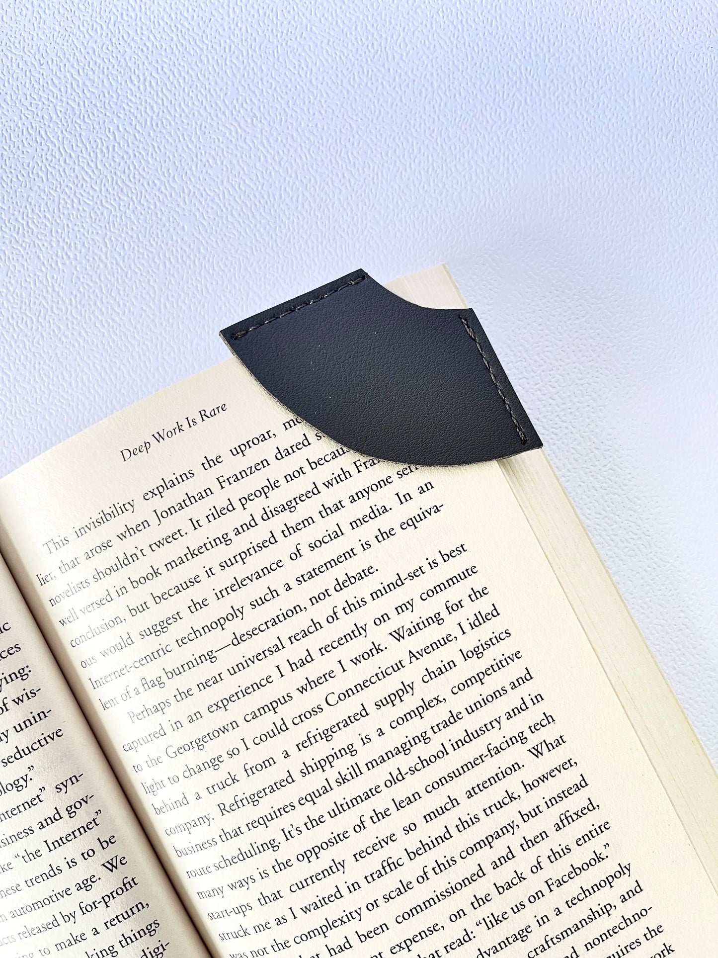 Vegan leather bookmark