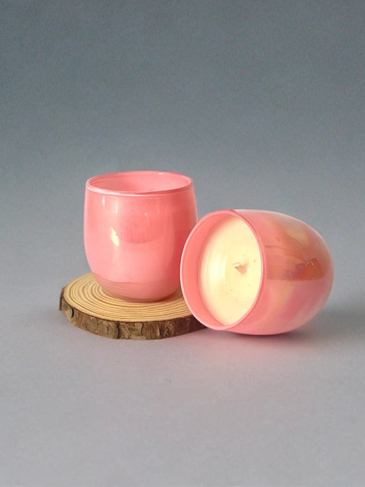 Holographic pink scented candle