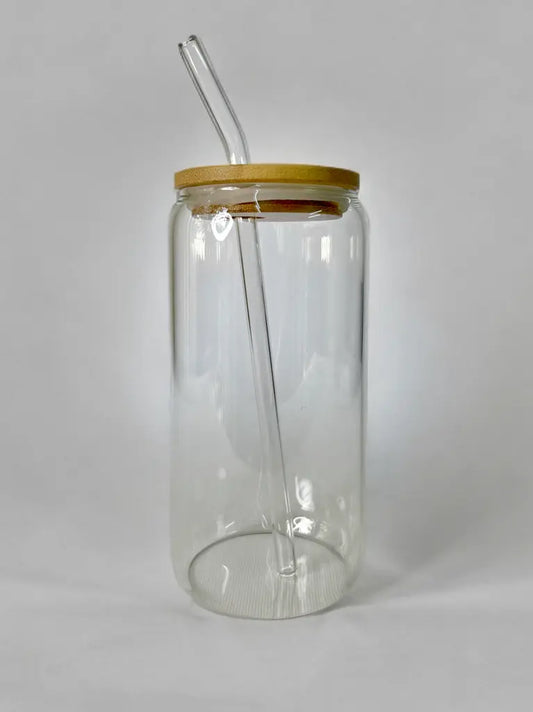 Can glass with straw