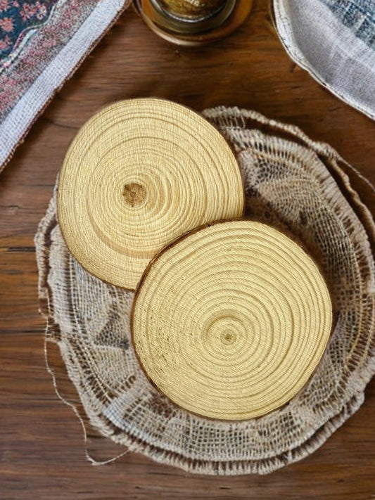 Wooden slice coasters