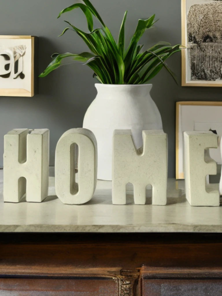 Home concrete letter decor